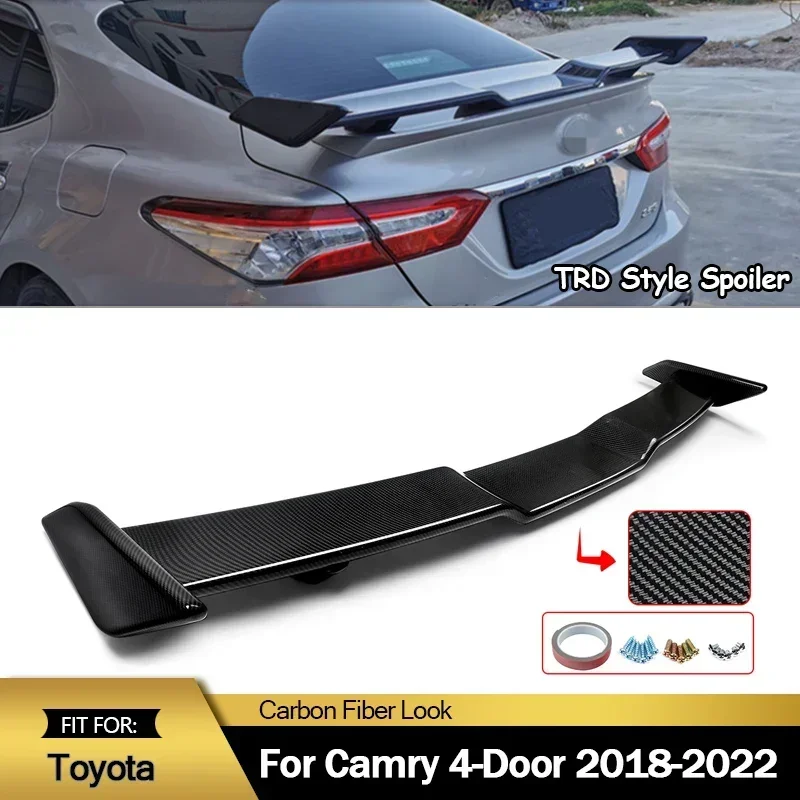 

For Toyota Camry 4-Door 2018-2022 TRD Style Rear Trunk Spoiler Wing Lip Carbon