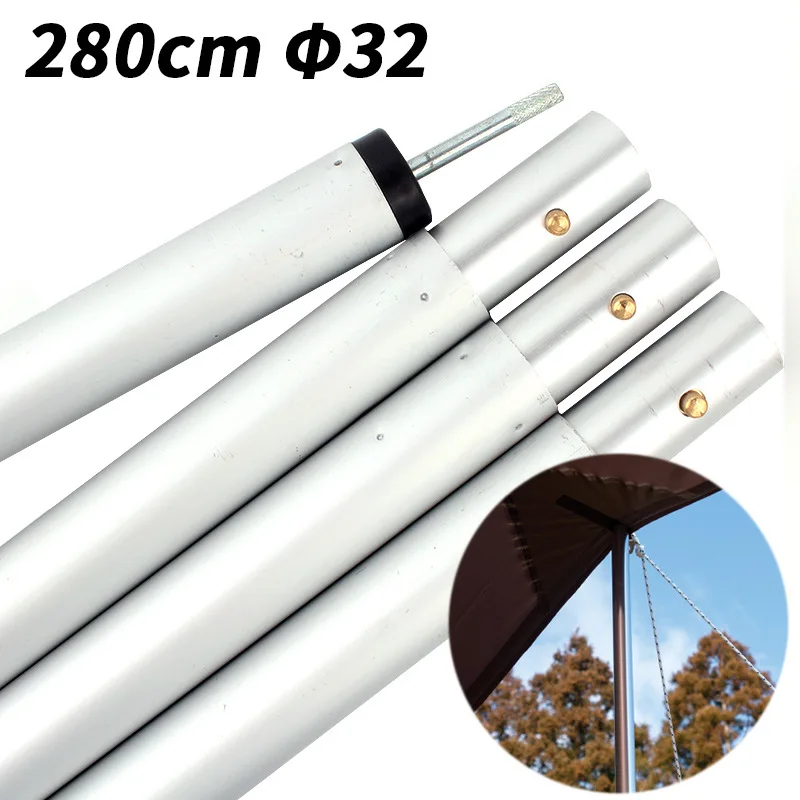 280cm Outdoor Tent Canopy Tarp Poles Tent Canopy Support Rods Iron Canopy Awning Frame 32mm