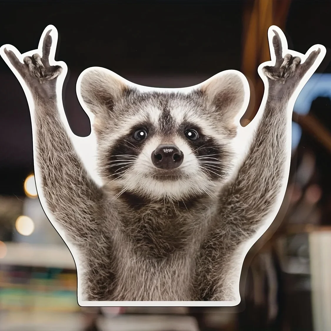 Adorable Swinging Raccoon Decals! 5.5 Inch Premium Cute Car, Laptop & Bumper Decals, Full of Fun