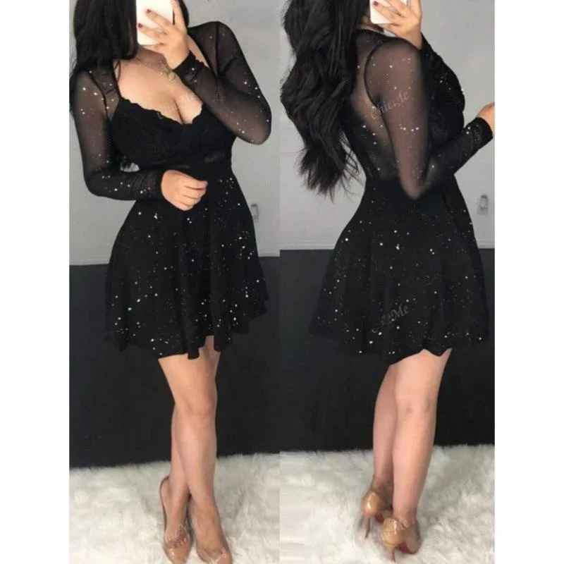 70267 Sle Long Sve Dr Lace Patchwork See tough Me Q Cross Border Casual Sportswear Seven Quarter Sve