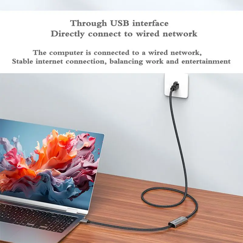 RJ45 Network Card USB to Gigabit 2500M Ethernet Port Type-C Wired 2.5G/5G Ethernet External Drive Free Network Conversion