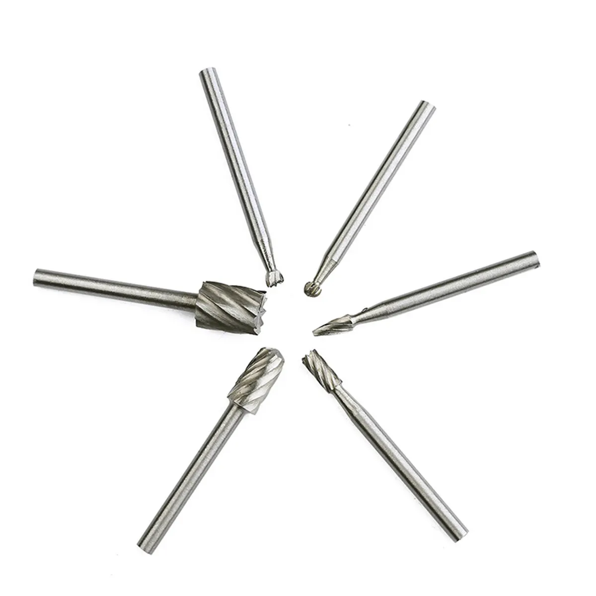 

6Pcs High Carbon Steel Rotary Burr Set for Metal Wood Stone Plastic Cnc Milling Engraving Carving Grinding Deburring Routing