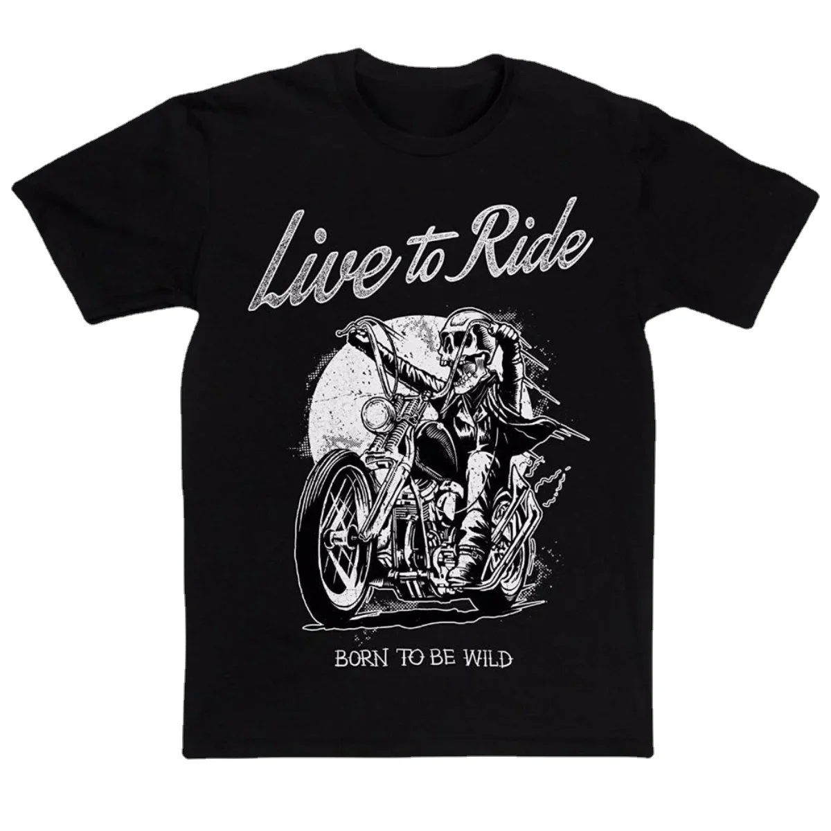 

Live To Ride Born To Be Wild. Funny Motorcycle Biker Gift T-Shirt 100% Cotton O-Neck Short Sleeve Summer Casual Mens T-shirt