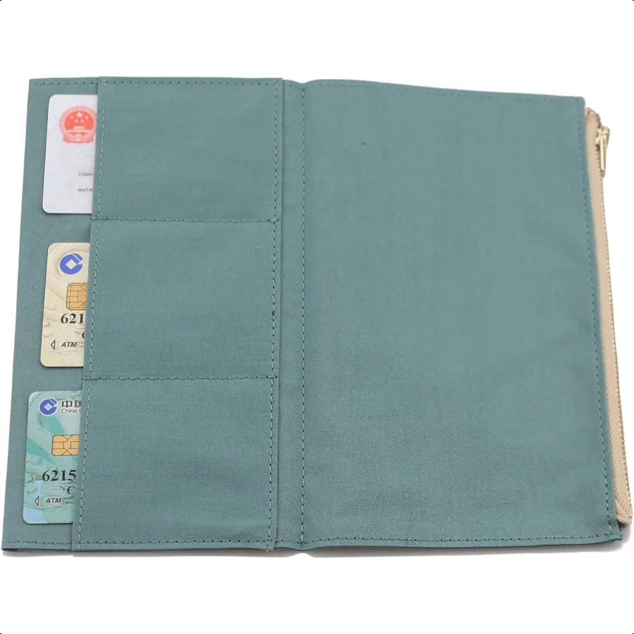 Tasca in tela con cerniera per notebook da viaggio con 2 elastici1 custodia per inserto a portafoglio ricarica per accessori TN Scheda di dimensioni standard