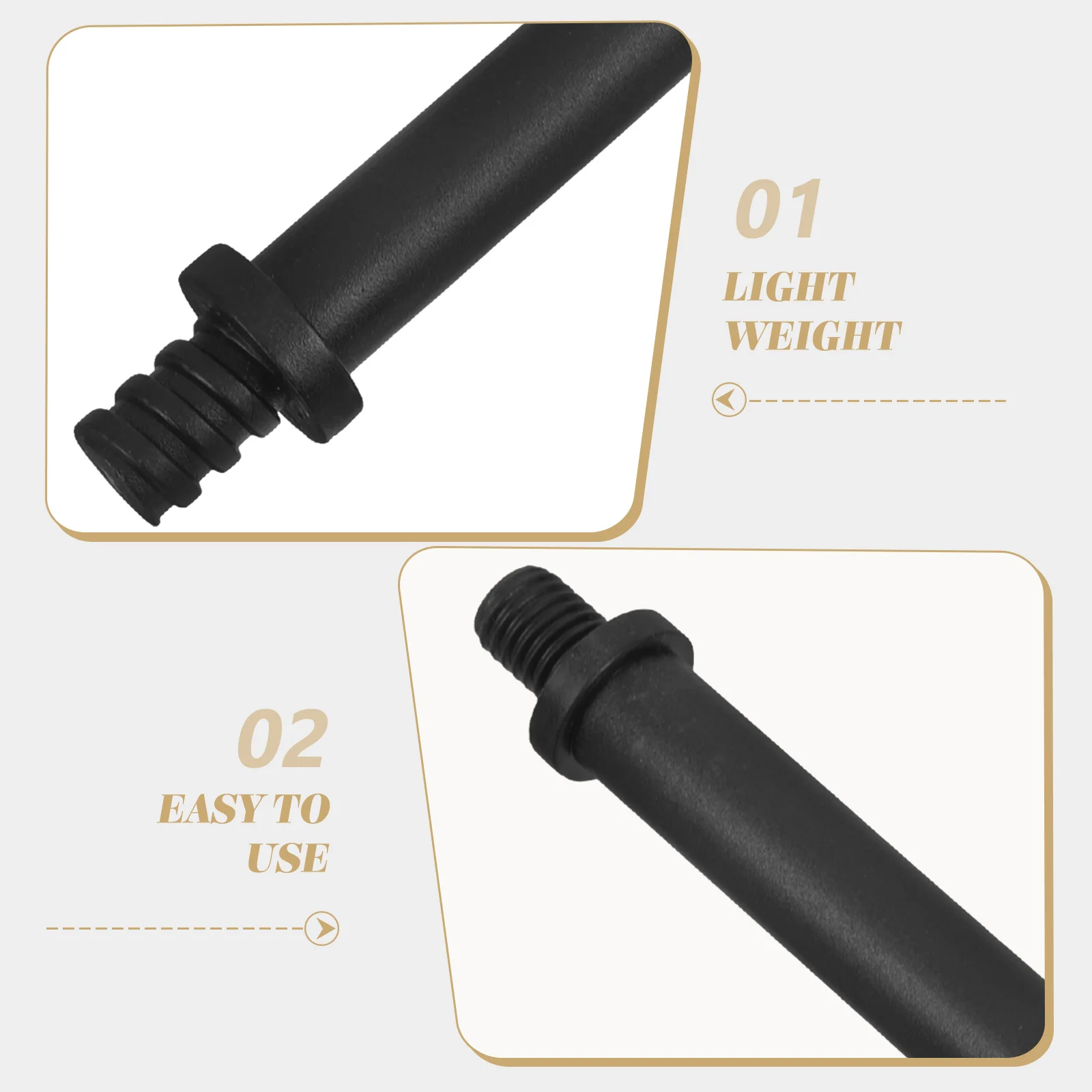 

2Pcs Toilet Brush Plastic Rod 141MM M10 Threaded Handle Connector Replacement Parts Bathroom Cleaning Pole Attachment