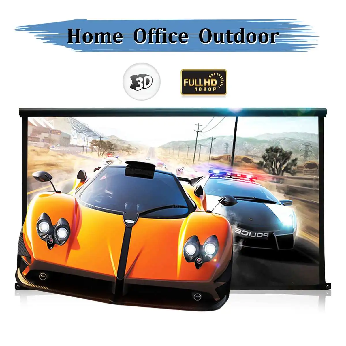 High Brightness Foldable 100 inch HD Screen Canvas 16:9 Projector Home Theatre Beamer Projection Screen Movie Projector Screen
