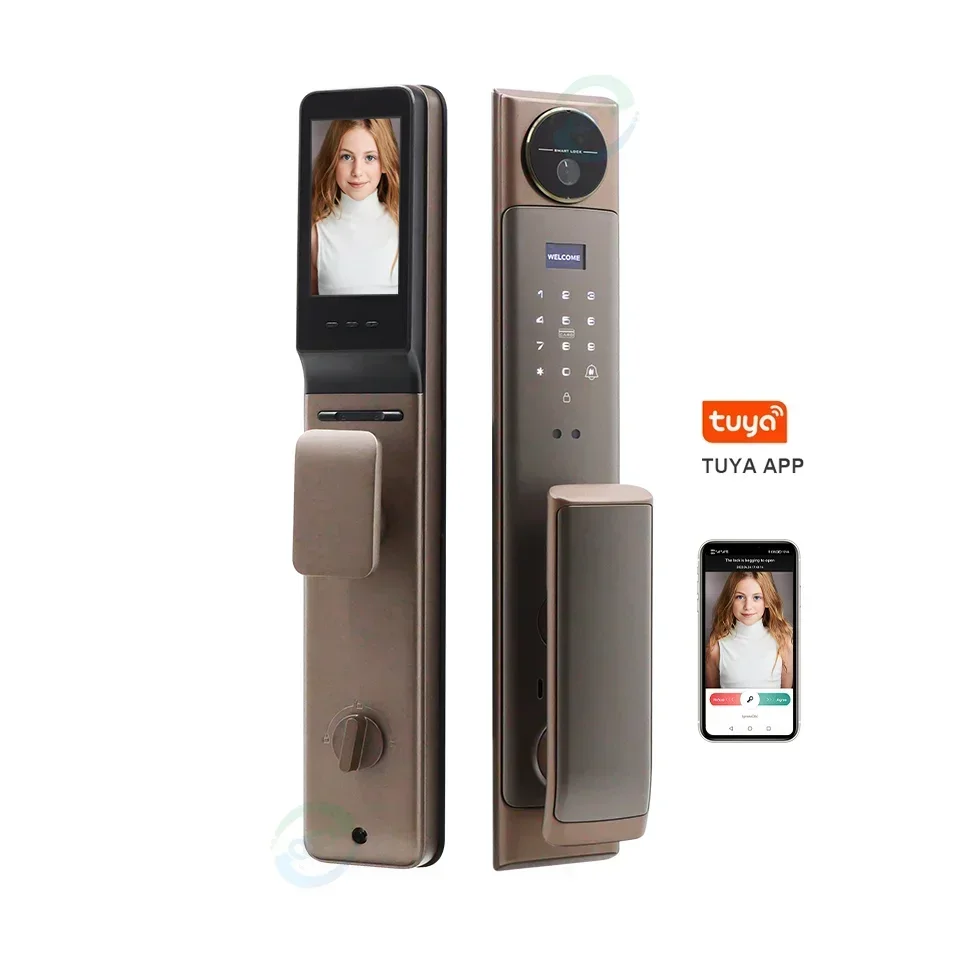 

New Feature Palm Vein Unlock WiFi Video Call 3D Face Recognition Smart Lock Exterior Main Door Smart Automatic Camera Lock