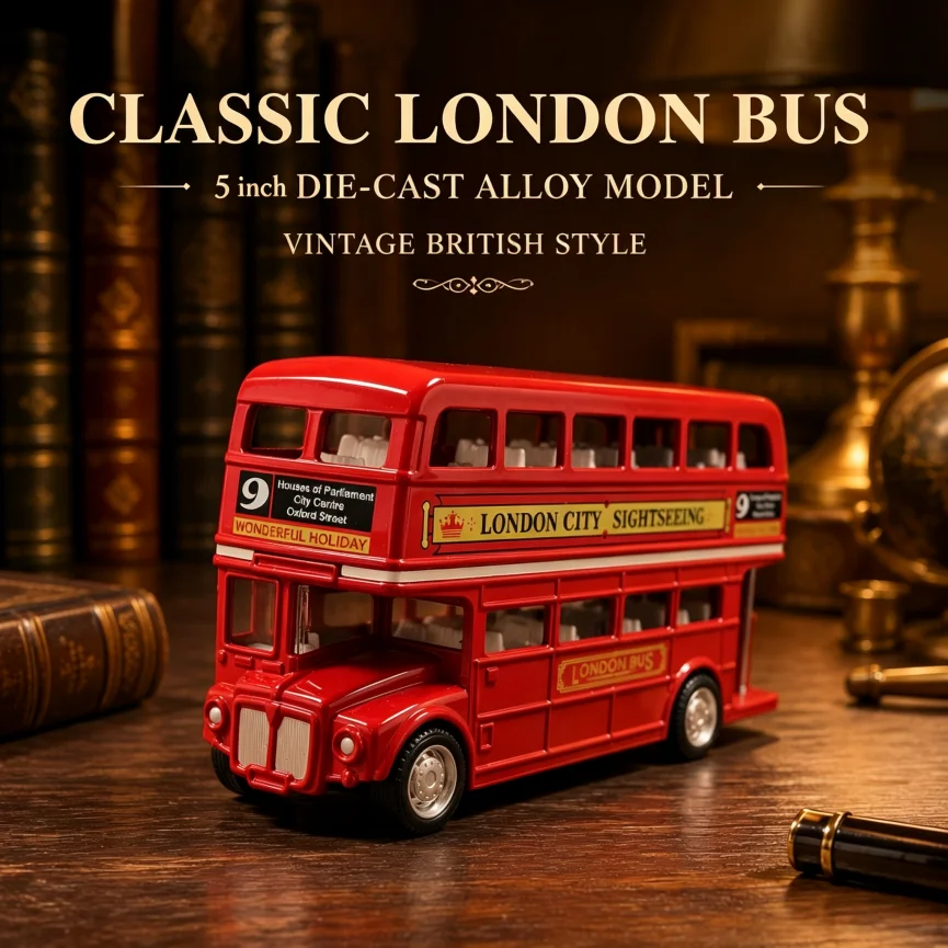 Kids Toys London - Modelo de Ônibus Clássico Vermelho de