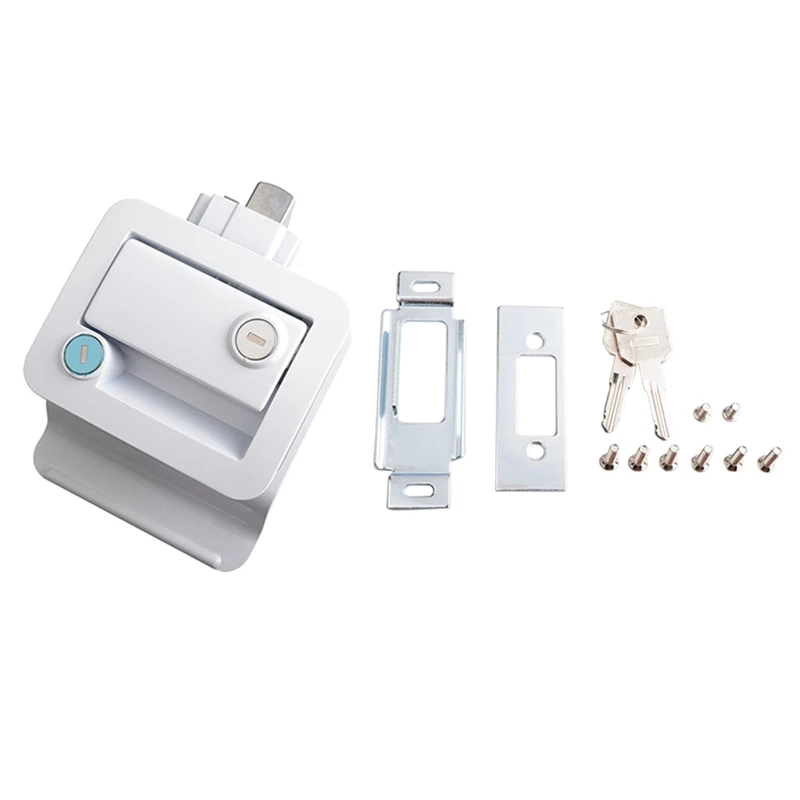 Rv Camper Door Lock Transportation Equipment Double Lock Cylinder Zinc Alloy Door Lock Inside And Outside Lock Durable ,White