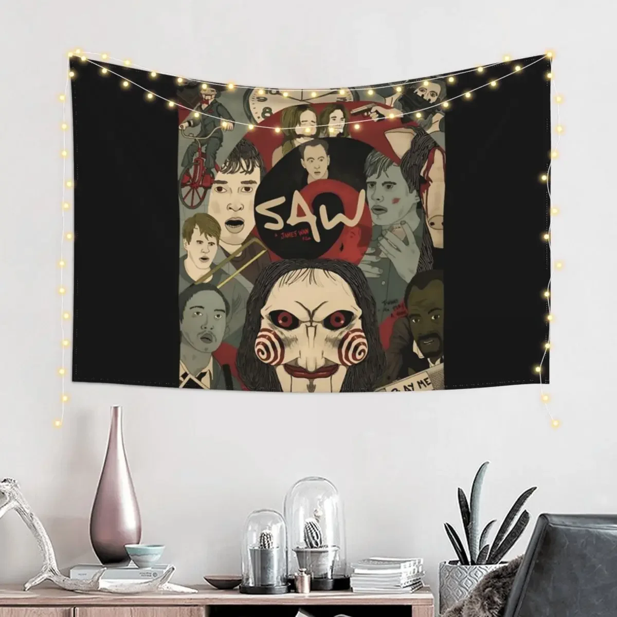 Saw movie Tapestry Home Decorations Aesthetic Room Decor Korean Wall Decoration Items Wall Hangings Decoration Tapestry