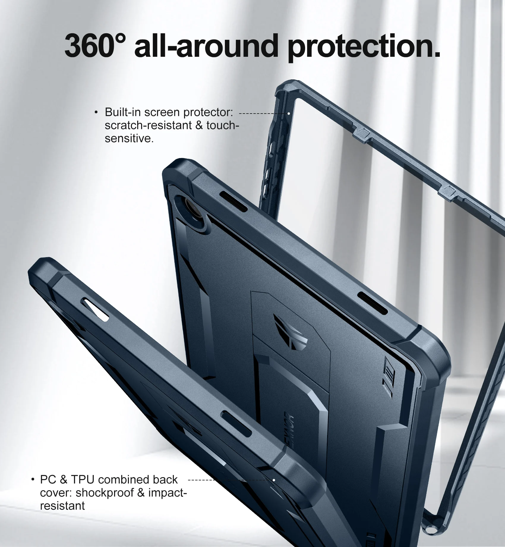 Imagem -05 - Dexnor-heavy Duty Shockproof Full Body Case Protetora com Construído em Protetor de Tela Suporte para Samsung Galaxy Tab a9 Plus