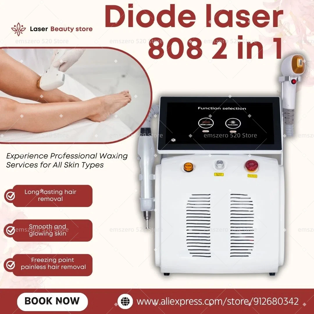 

Professional Grade Diode Laser 808nm 2 in 1 Hair Removal and Tattoo Removal for Whole Body Safe and Painless