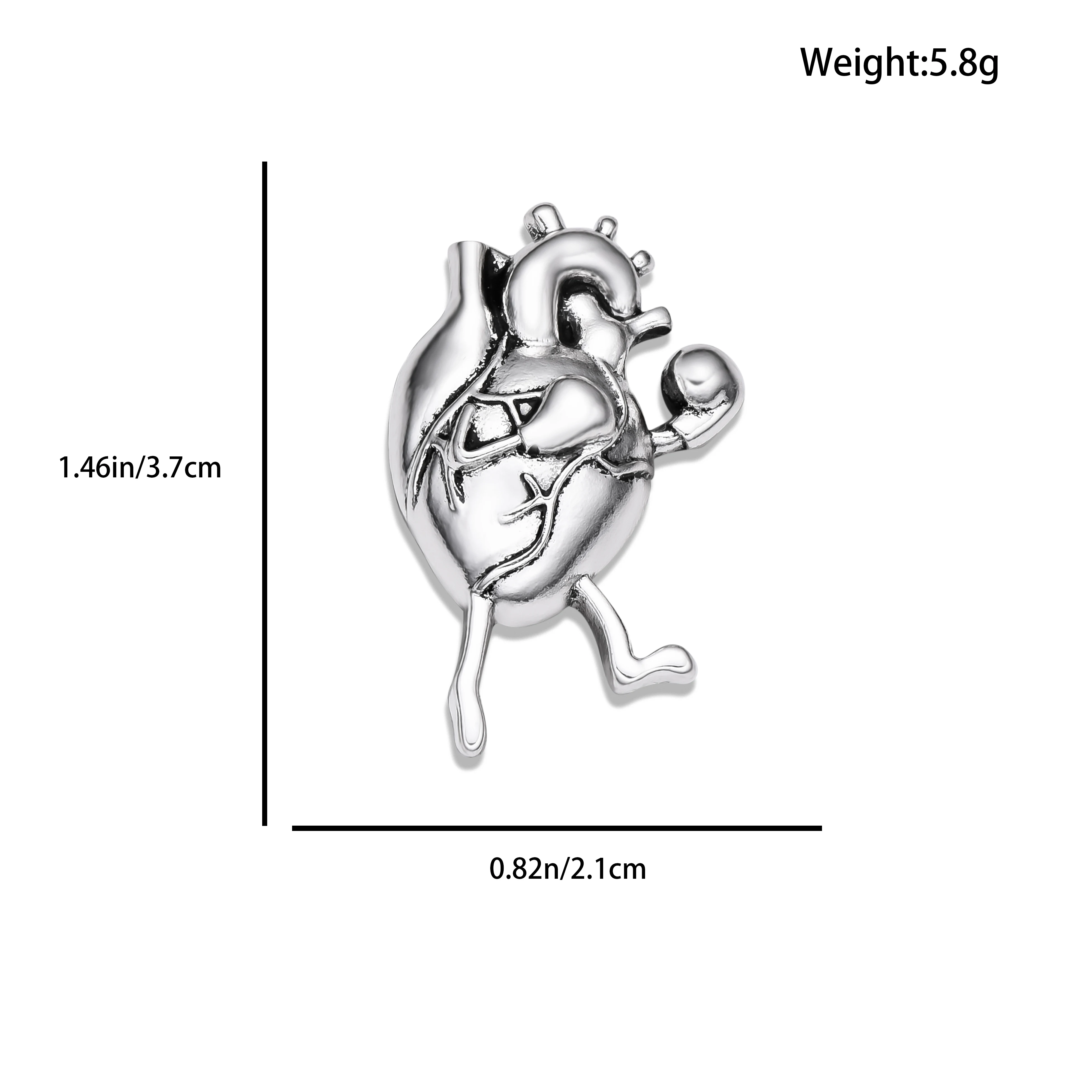 Hanreshe Funny Boxer Heart and Brain Brooch Pin Creative Medical Anatomy Lapel Backpack Badge Jewelry for Doctor Nurse Gifts