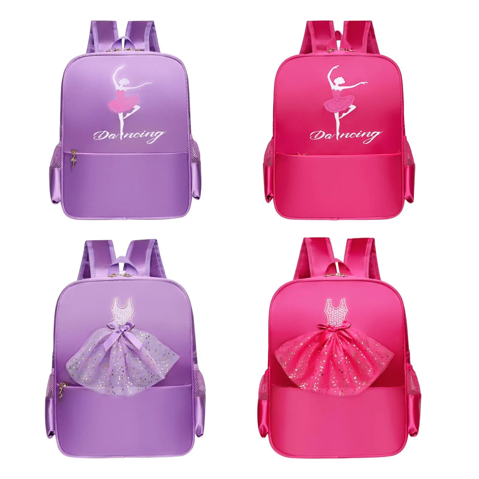 Ballet Dance Backpack Casual with Side Pockets Gym Bag Ballerina Bag Dance Shoe Bag Ballet Dance Bag for Girl for Travel Dancing