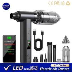 LED Display 120000RPM Brushless Jet Fan Electric Air Duster Mini Turbo Fan Dust Removal Jet Dry Blower Handheld Compressed