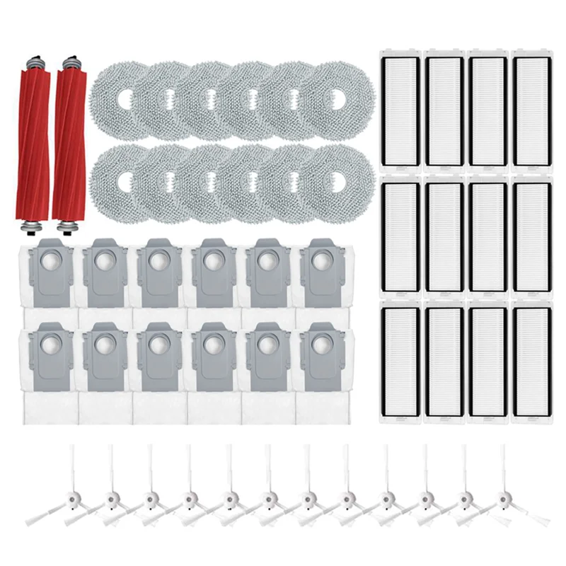 

A74M-подходит для Roborock Q Revo, роликовая боковая щетка, фильтр Hepa, тряпка для швабры, мешок для пыли, робот-пылесос, запасные части, аксессуары