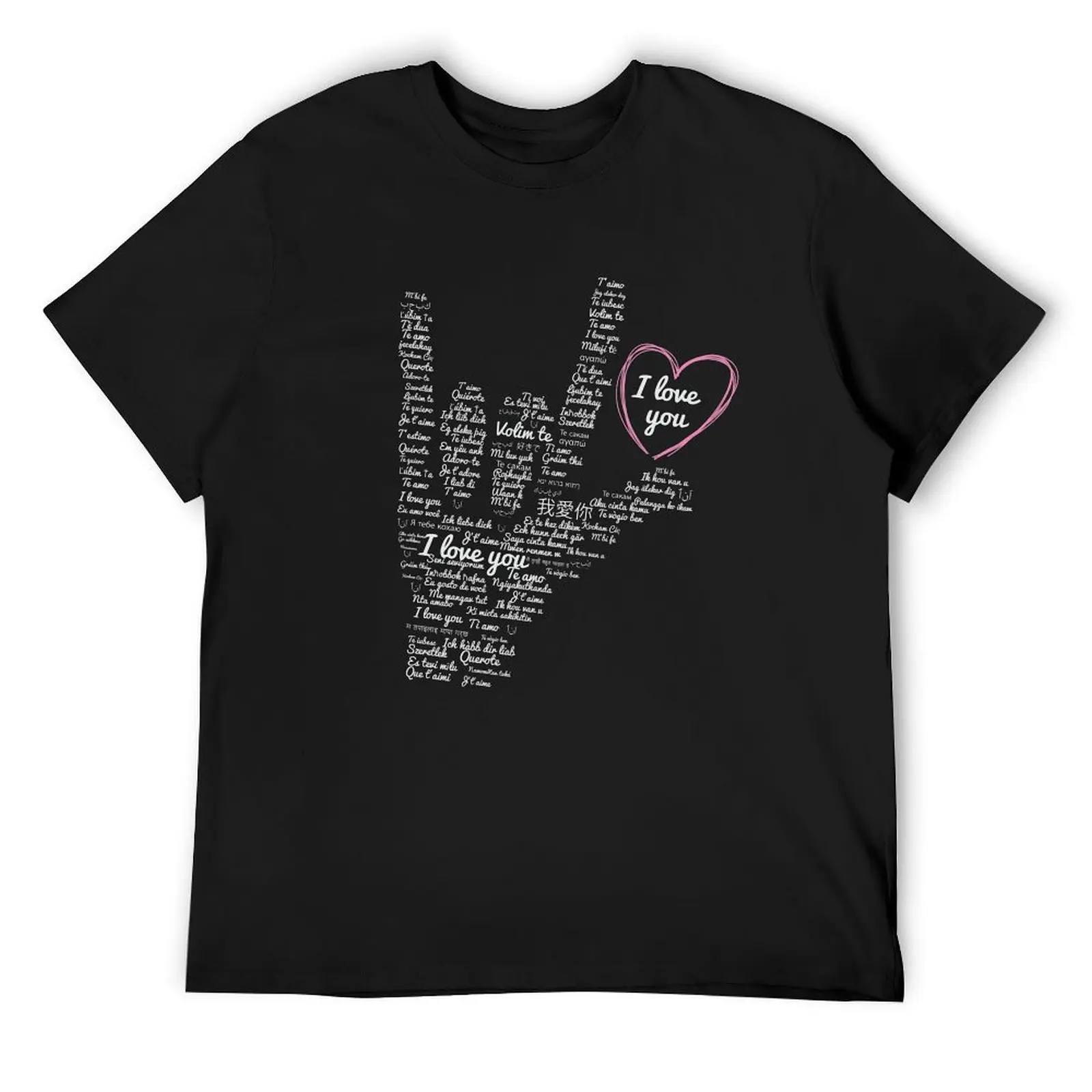 

I love you ASL sign in several languages graphic ASL Love T-Shirt blue lock Louboutins man t shirt mens funny t shirts