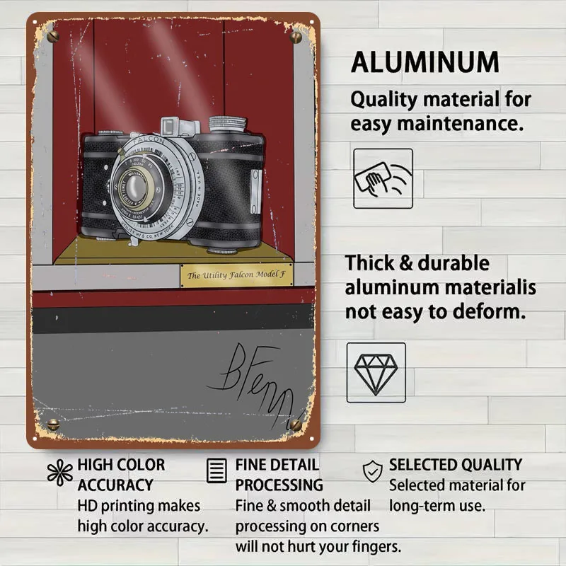 خمر كاميرا الصقر علامات معدنية الفيلم المشارك مخصص صفيح تسجيل ل جدار الفن الديكور الأشياء الرجعية لديكور غرفة تصميم