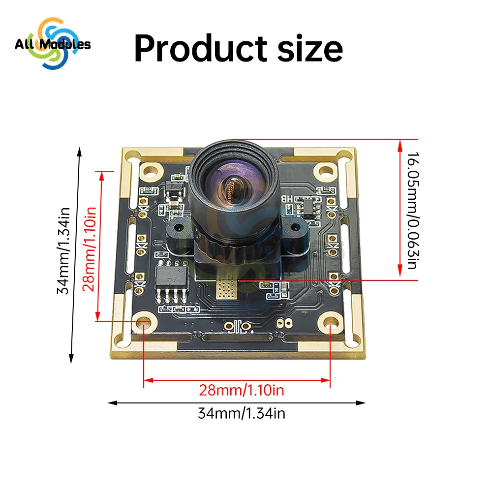 Módulo de cámara OV9732 de 1MP, 100 grados, MJPG/YUY2, enfoque Manual ajustable, cámara de alta definición, 60 grados, 72 grados, 160 grados