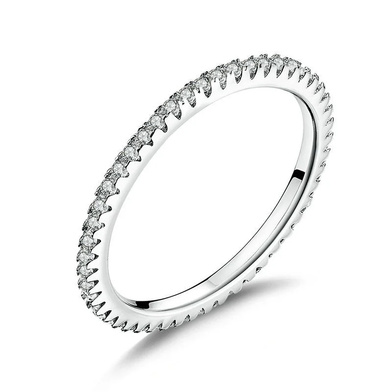

Fashion 925 Sterling Silver Crystal Finger Rings For Women Girls Wedding Engagement Rhinestone Trendy Jewelry Wholesale