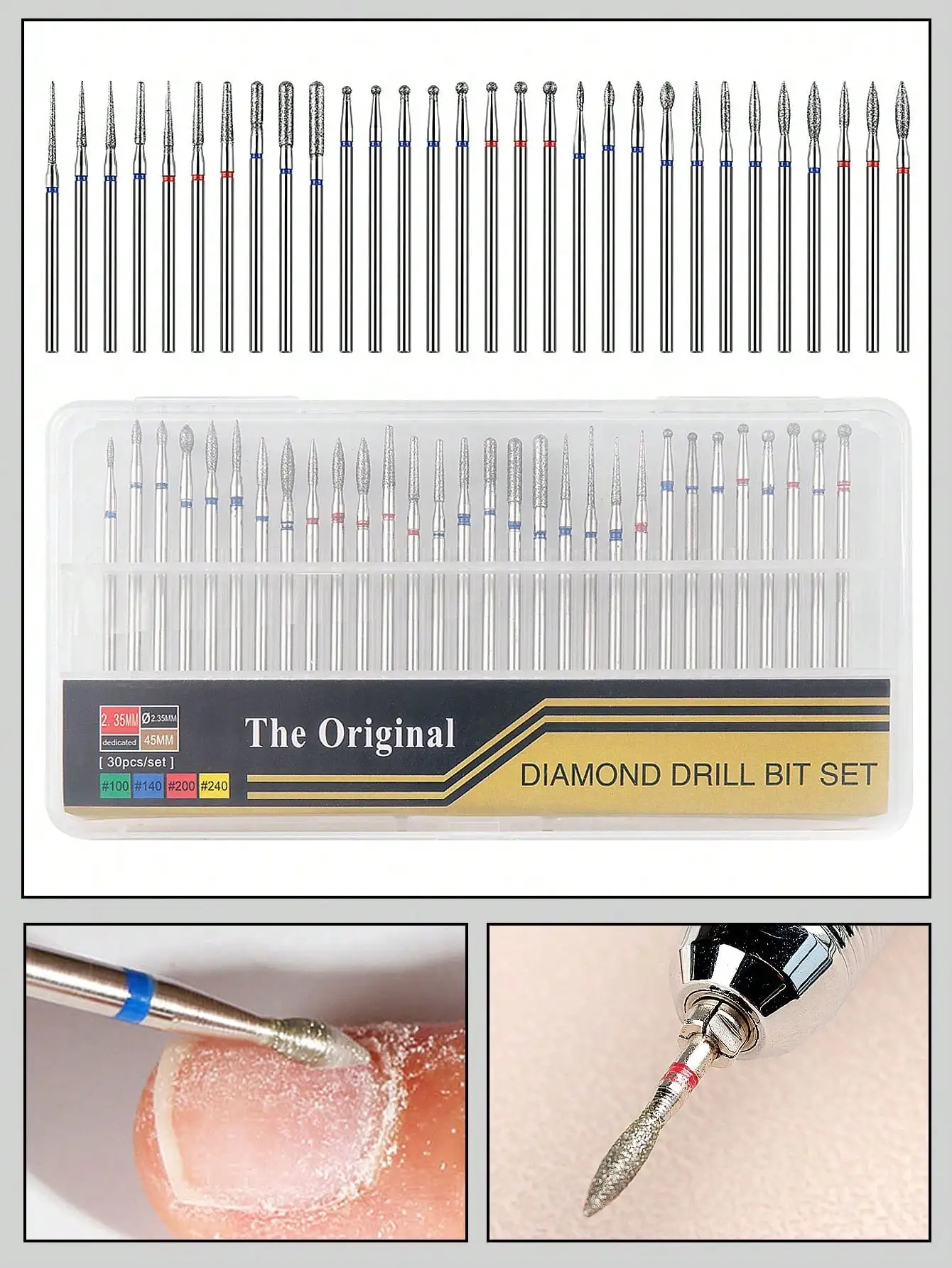 

30pcs Russian Style Manicure Grinding Heads Set for Dead Skin Removal, Preparing & Finishing Nails. Suitable for Electric Grinding Machine Manicure & Pedicure.