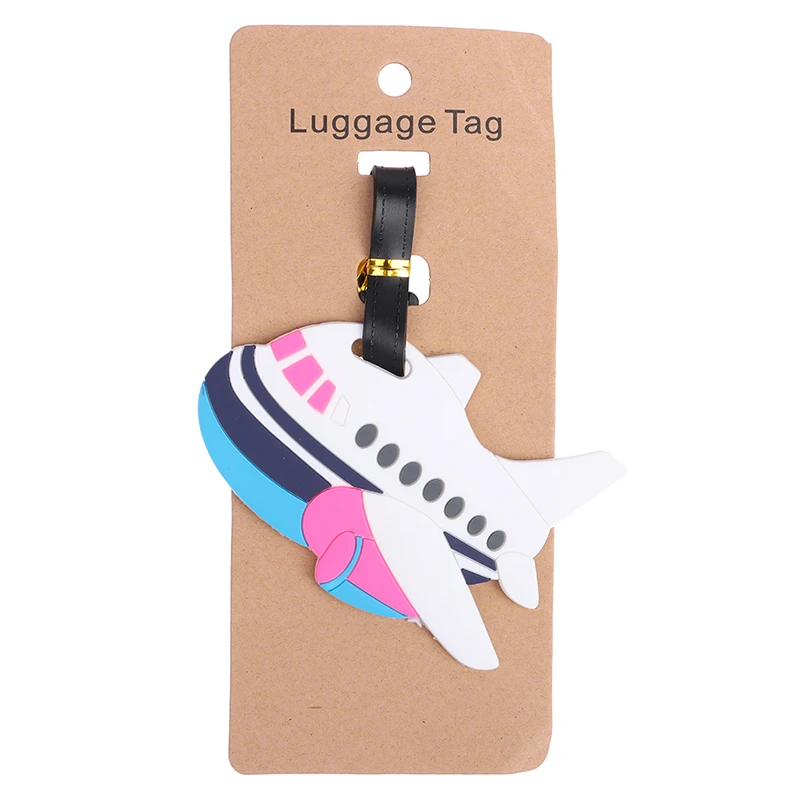 1PCS Creative Cartoon Luggage Tag Suitcase Fashion Style Silicon Luggage Name ID Address Label Portable Travel Accessories Label