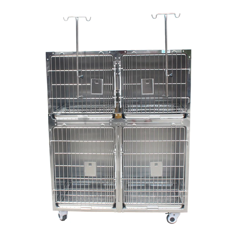 

Direct Sales 304 Stainless Steel Veterinary Dog Crate Kennel Pet Cage For Large Medium Dogs