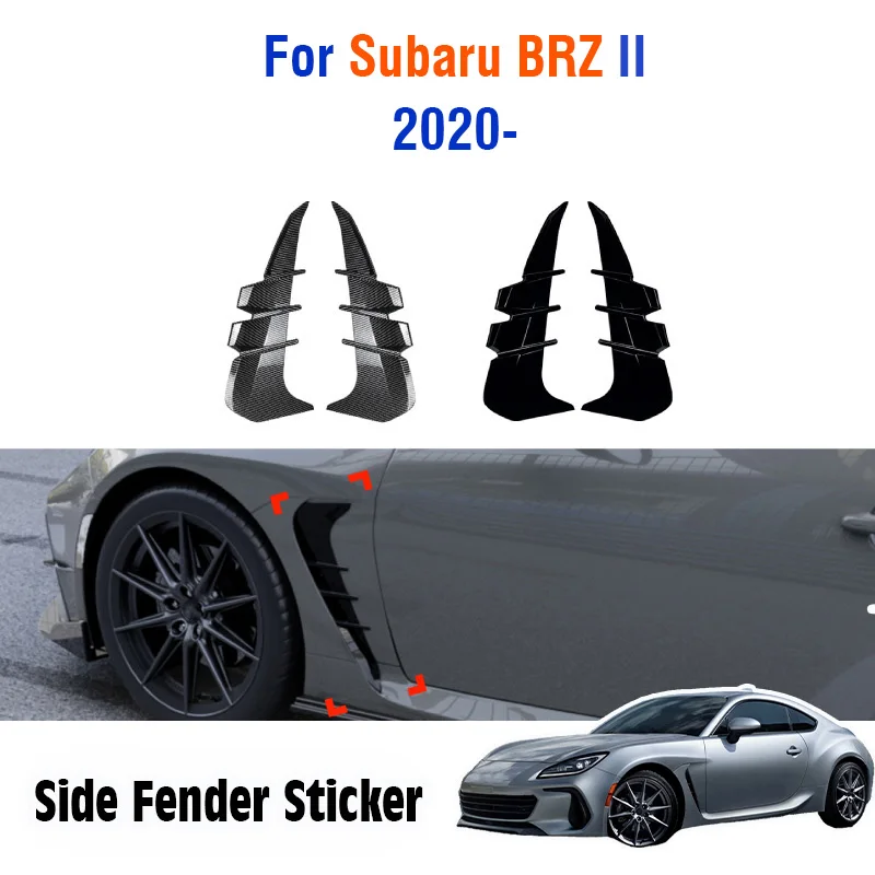 

For Subaru BRZ II 2020 2021 2022 2023 2024 2025 3D Style Car Side Fender Sticker Air Wing Vent Door body Light Trim Accessories
