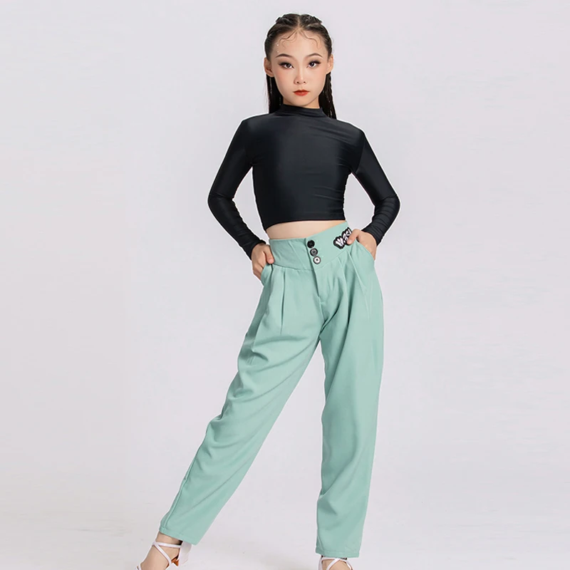 

Children Modern Dancing Clothes Girls National Standard Ballroom Dance Professional Costume Kids Stage Practice Wear XS8785