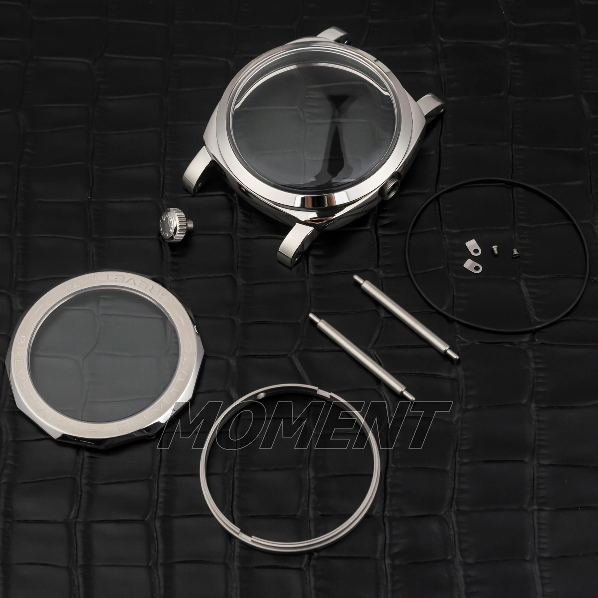 時計ケース PAM6154 ステンレス鋼ケースガラス底 100 メートル防水時計ケースフィット ETA 6497/6498/ST3600 機械式ムーブメント