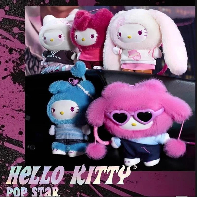 

В наличии Hello Kitty Pop Star слепая коробка 100% оригинальная милая плюшевая виниловая кукла Hello Kitty Mystery Box Collection, украшение для сумки