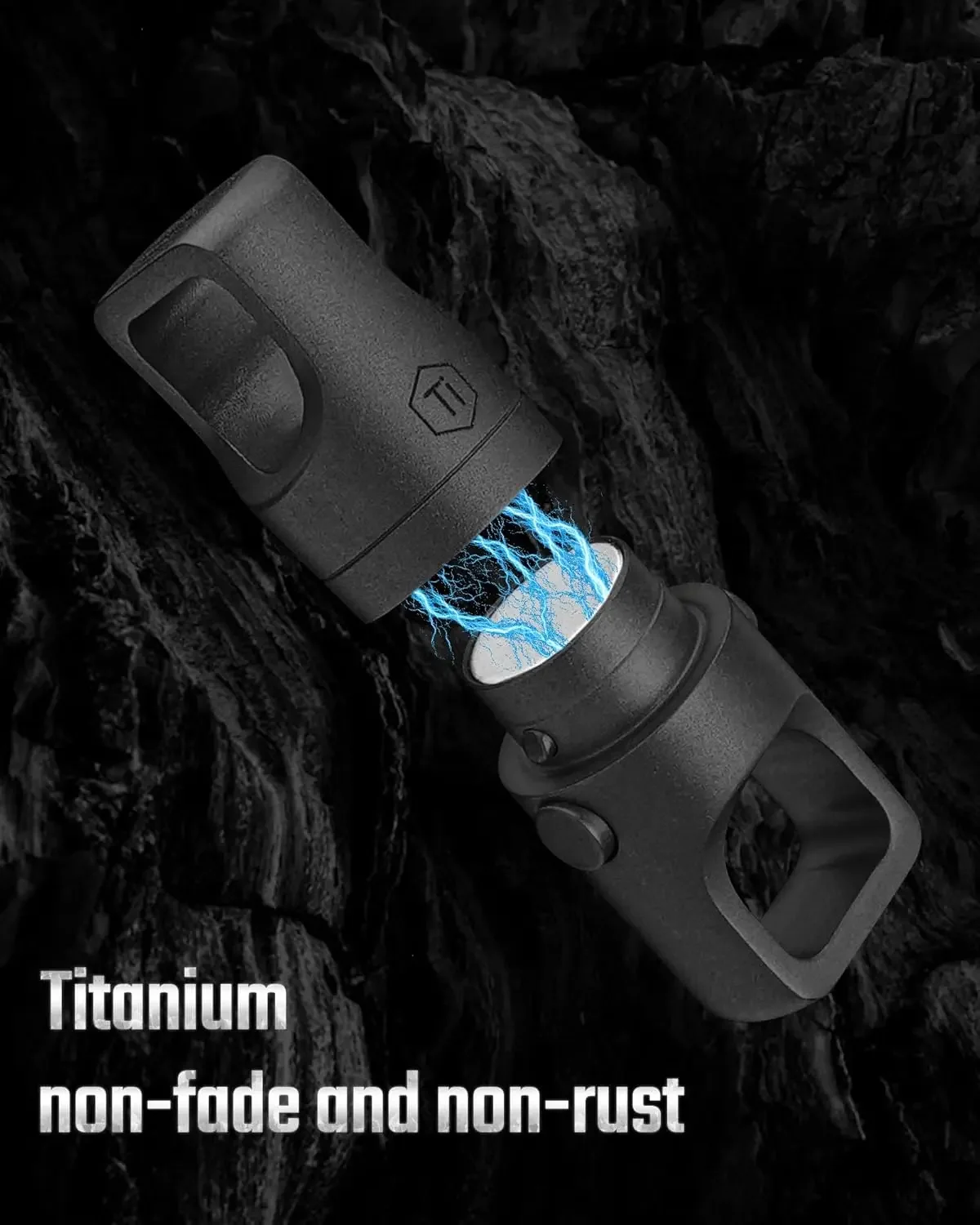 KeyUnity KA48 Titanium Magnetic Keychain, quick release key ring, Rotatable Key Linker 2Pcs