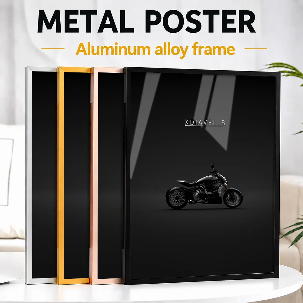 Italy XDiavel S Motorcycle Framed Metal Print Customized Photo Bold Track Style Wall Art For Garage Thoughtful Enthusiast Gift