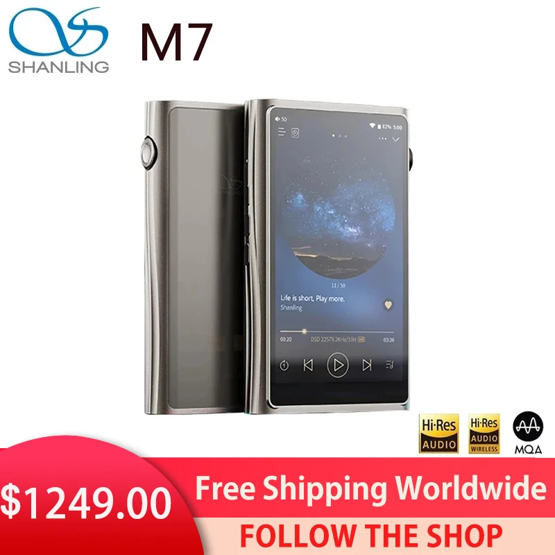 

SHANLING M7 Android Portable Music Player MP3 ES9038Pro DAC Qualcomm 665 Soc 6G RAM 128G ROM DSD512 1080p MQA Sharp HD Screen