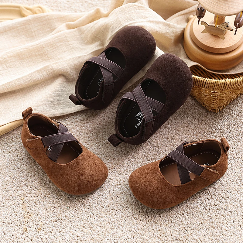 Girls Cross Casual Shoes Soft Sole Baby First Walker Shoes Children Flats Princess Dress Shoes Spring Autumn New