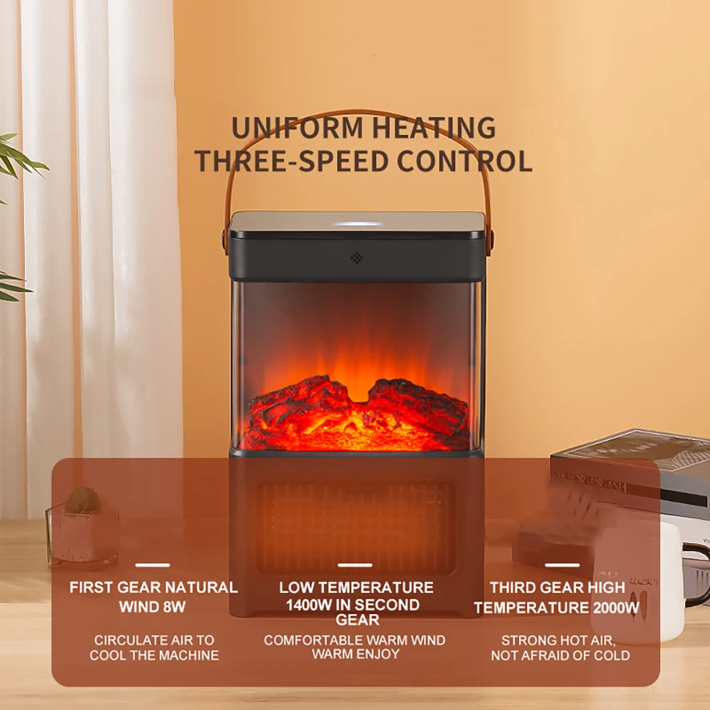 PTCセラミックスペースヒーター,サーモスタット付き,室内用小型エアウォーマー,静かな安全性,3モード,1500W, 900W
