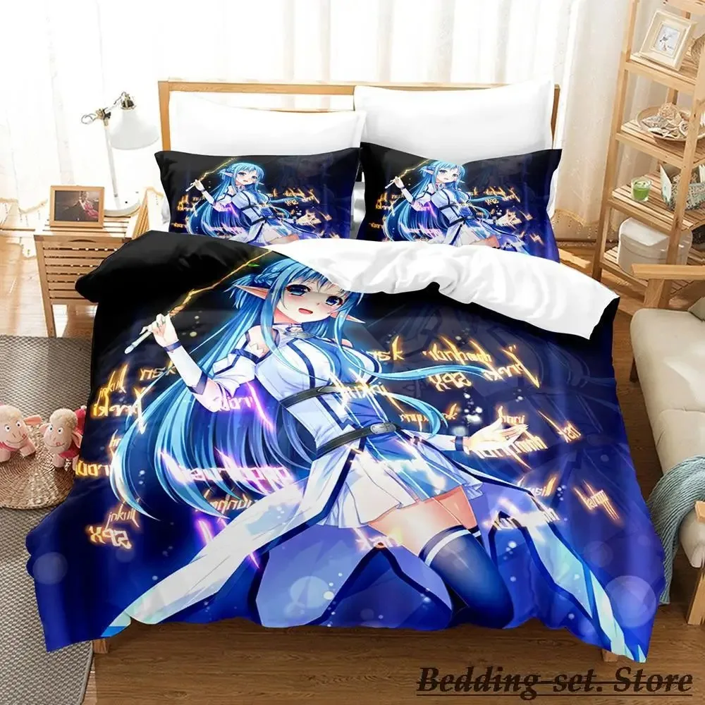 2023 Sword Art Online II Bedding Set Cartoon Anime three-piece set Adult Kid Bedroom Duvetcover Sets 3D Kawaii roupas de cama