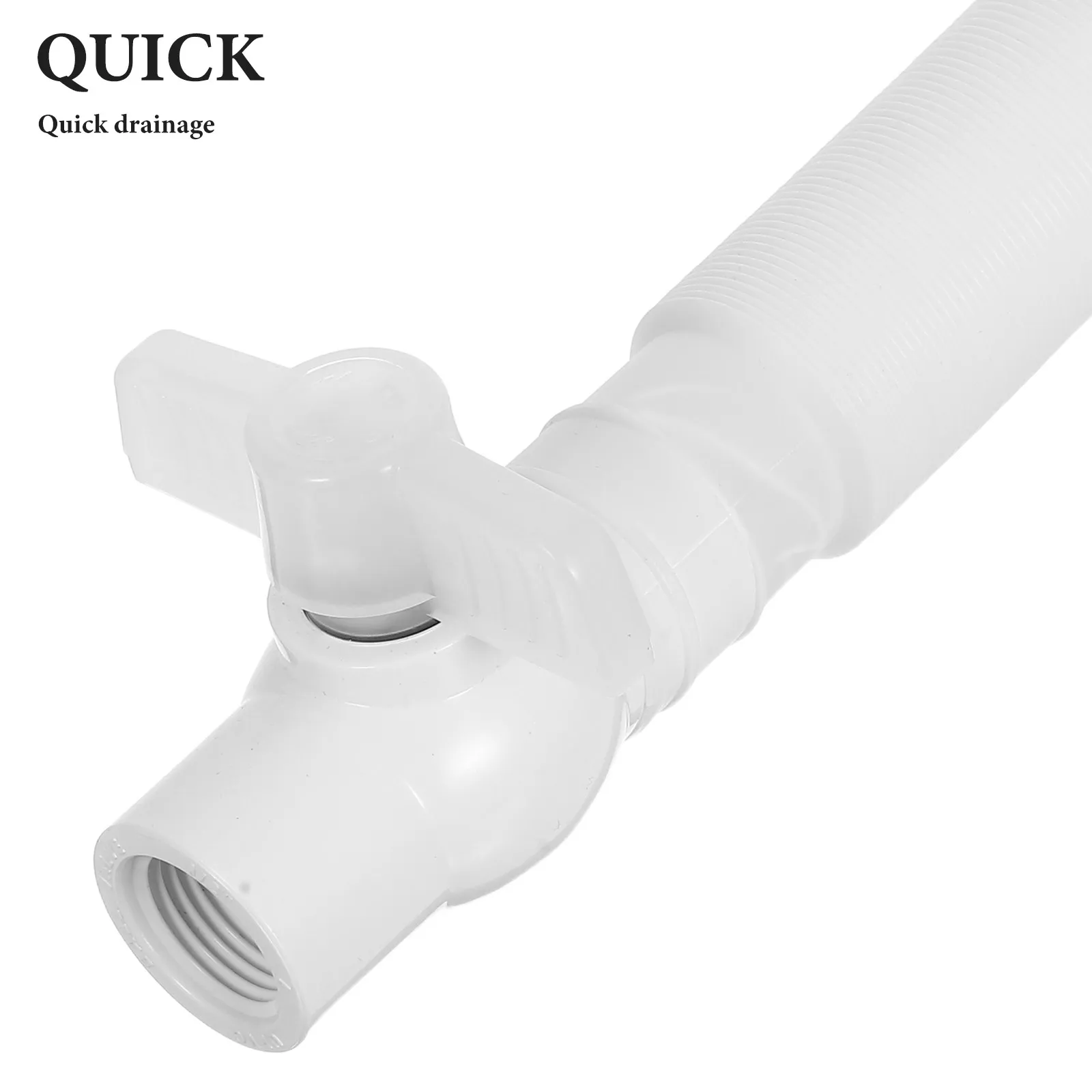 1Set Foldable Bath Bucket Drain Valve Leakproof Durable Heat Resistant Fast Drainage Folding Tub Drain Hose Replacement