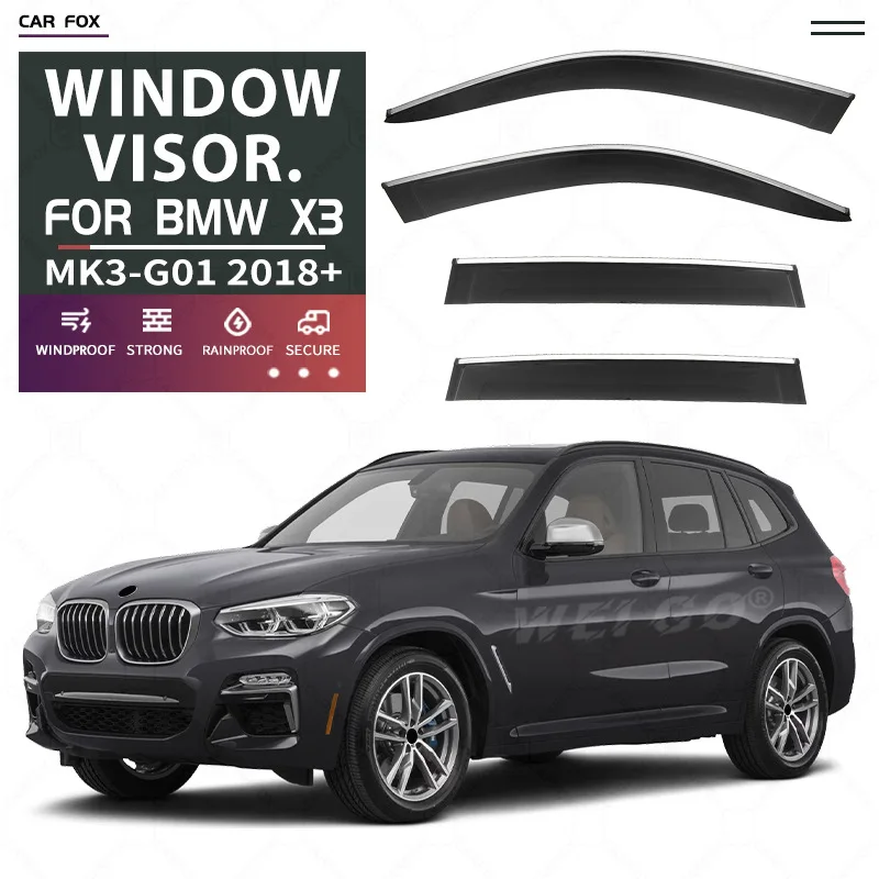 الجانب نافذة منحرف Weathershield الباب قناع الرياح المطر الشمس الحرس اكسسوارات لسيارات BMW X3 E83 F25 G01 نافذة قناع #1