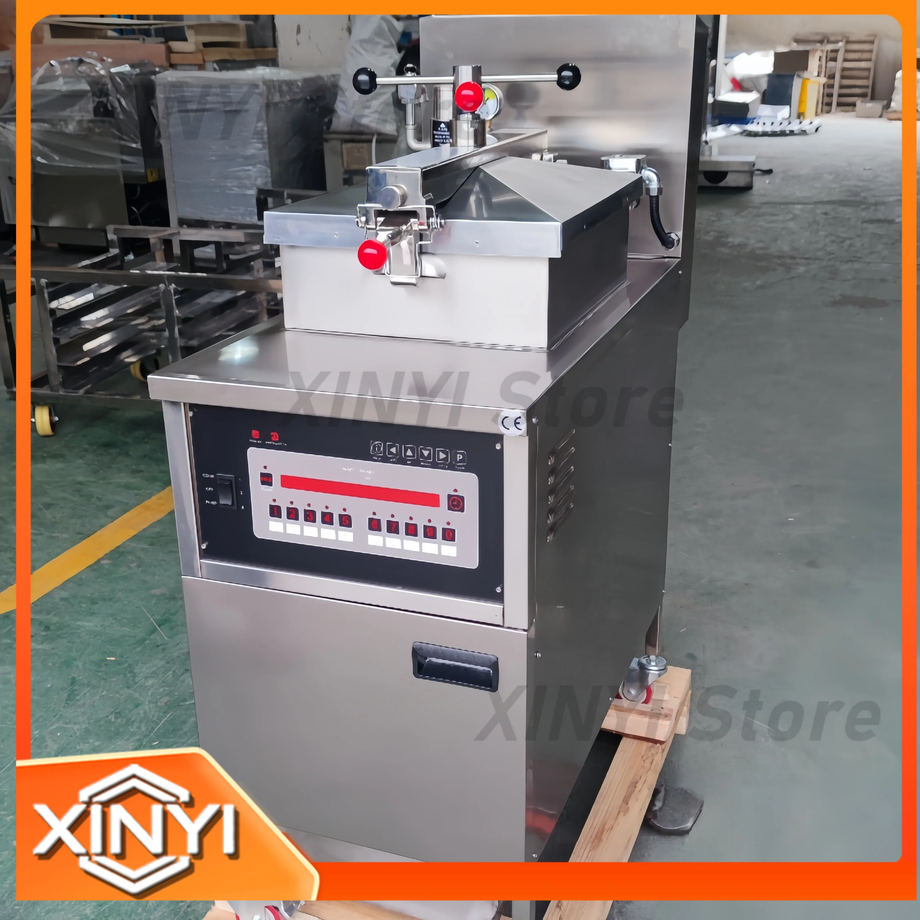 New Gas Pressure Fryer 4hd Chicken   Style Fried Chicken Machine with Programmable Control and Oil Filter Pump