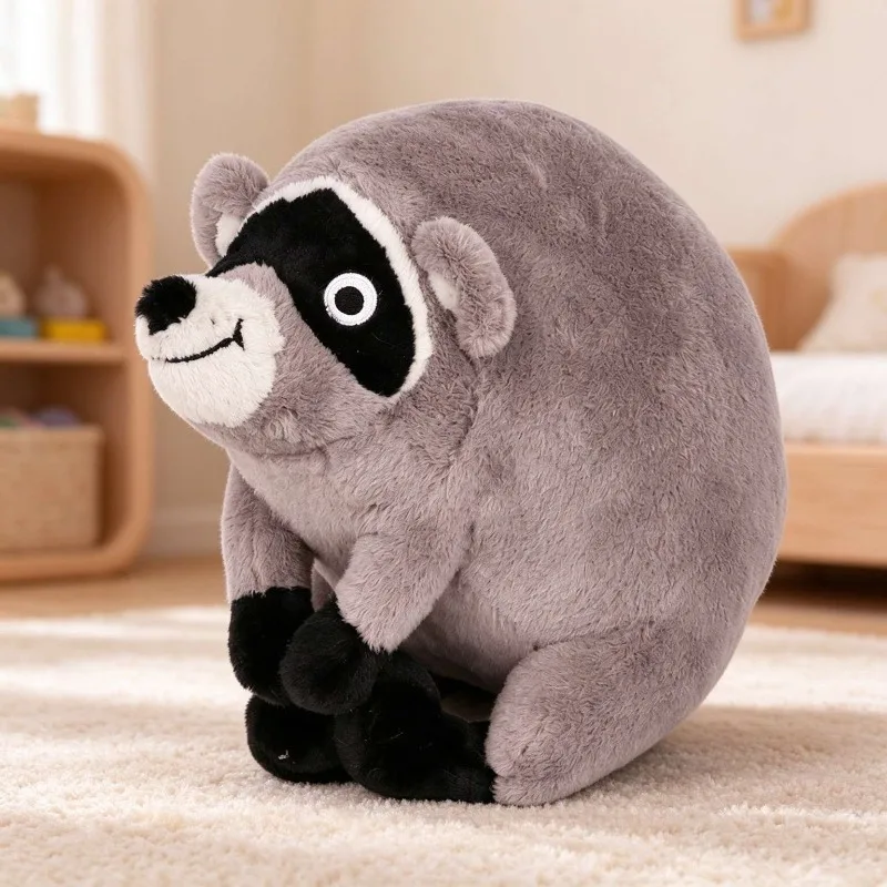 New Raccoon Jimothy Plush Toy Cute Round Raccoon Stuffed Animal Doll Soft Cartoon Game Character Plush Figure Gift for Fans