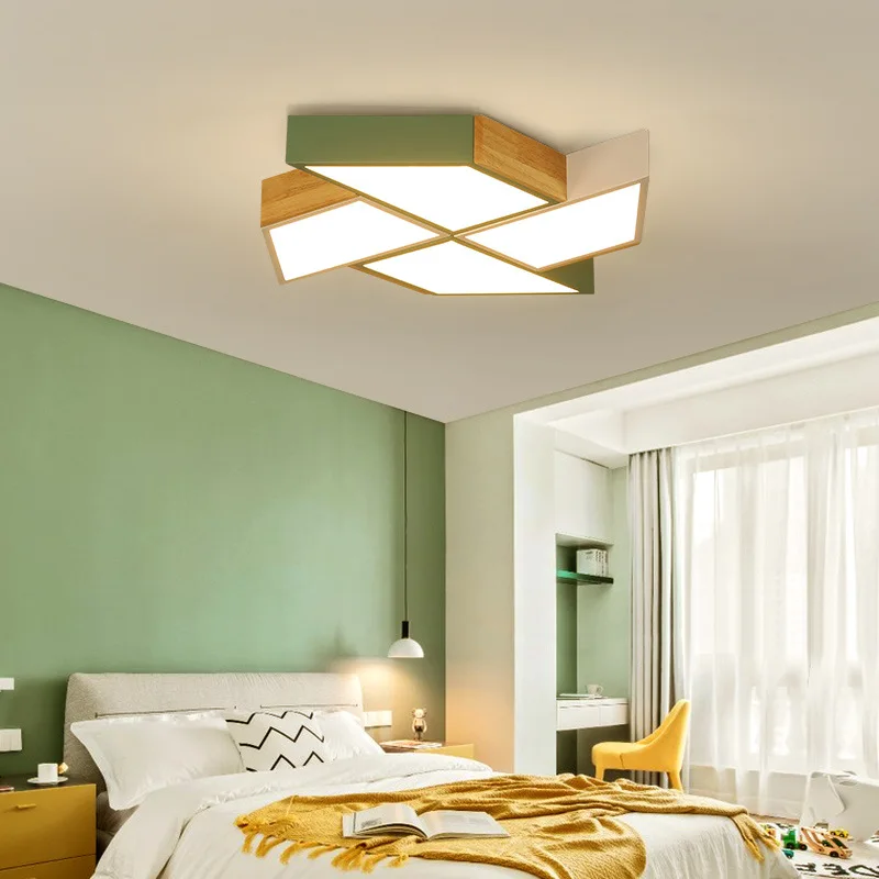 Creative Solid Wood Windmill Ceiling Lamps Children Room Light Fixture Bedroom Led Illumination Dining Table Led Lights Home CE