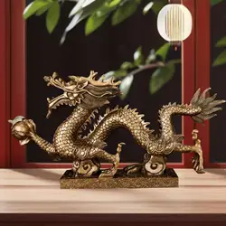 Chinese Treasures Dragon Statue Table Centerpiece Resin Dragon Sculpture for Cabinet Desk Bookshelf Bedroom New Year Gifts