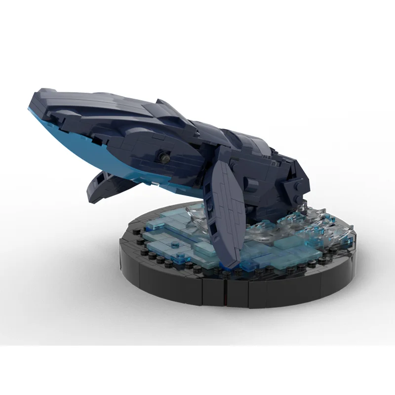 

566 шт. MOC дышащий кит, строительные блоки, образовательная сборка, сделай сам, океан, морское существо, модульная модель дисплея