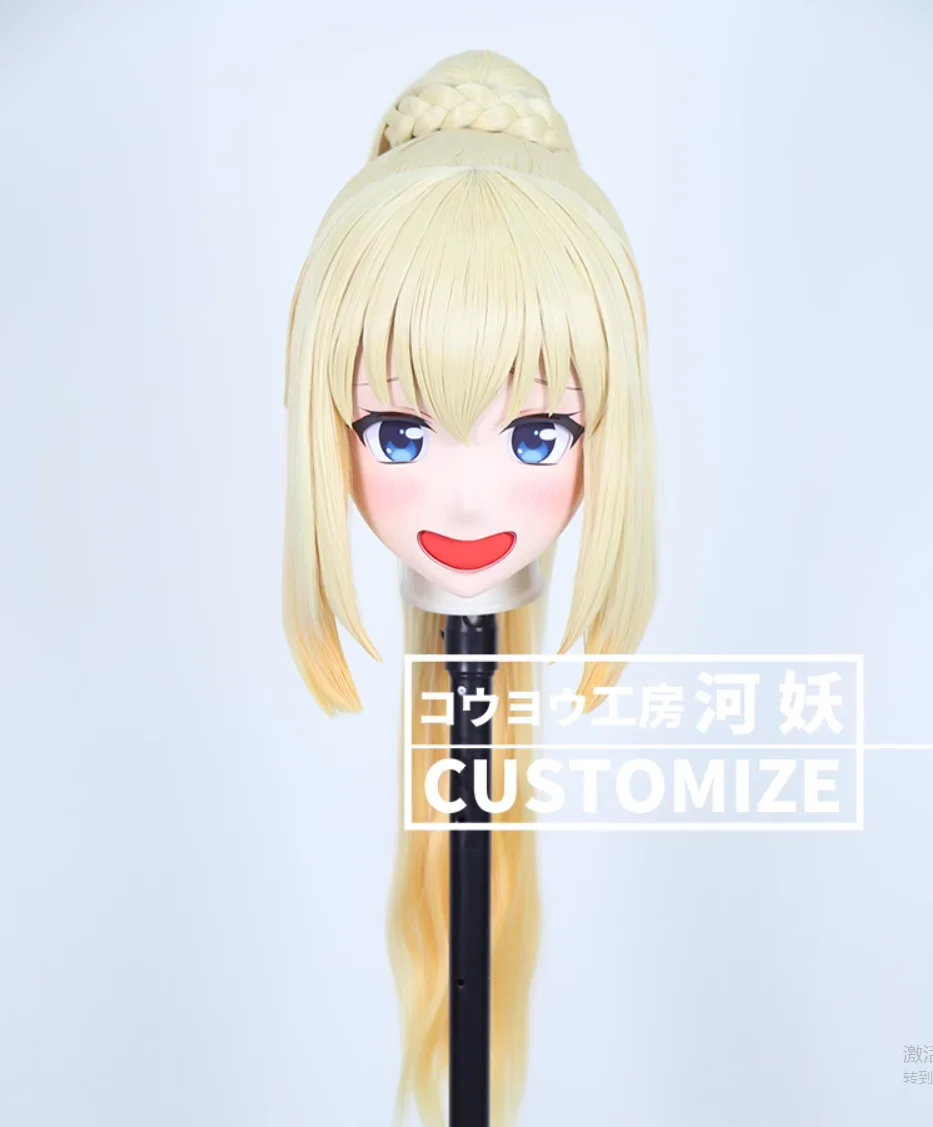 C-10129 Customize Full Head Resin Cartoon Cosplay Japanese Character Anime Role Play Crossdress Kigurumi Mask With Back Shell