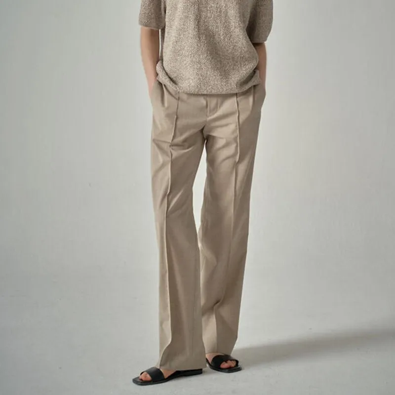 Dave&di Grey Suit Pants For Women Spring And Autumn 2025 New Style Wide Leg Pants Casual Pants Straight Leg Pants
