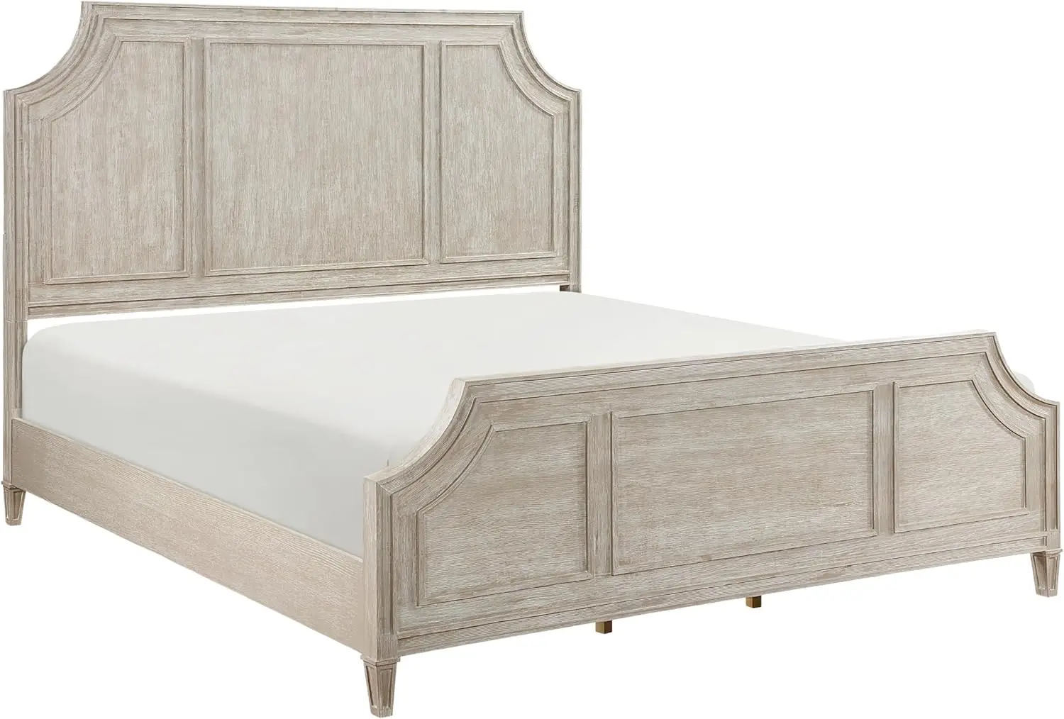 Traditional Queen Bed With Light Brown Finish, Curved Wooden Frame Design63 X 61.5 X 87 In