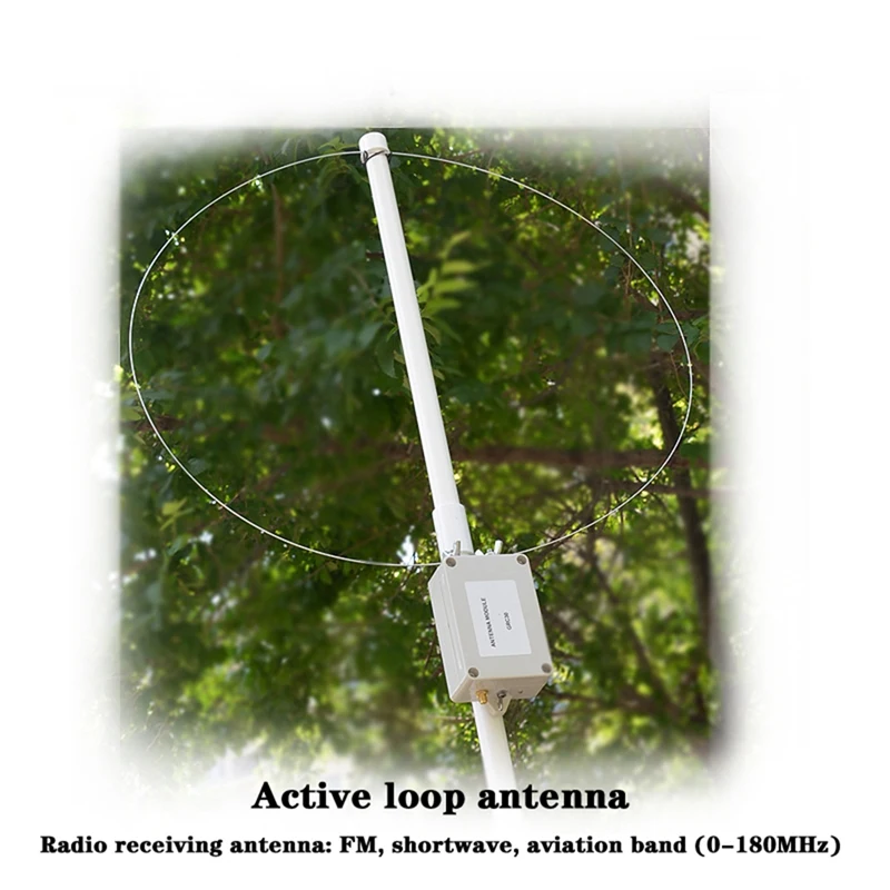 GRC30 Radio Loop Antenna + Miniwhip 2-In-1Performance Shortwave SSB SW MW SDR Antenna 0.1-180MHZ-US Plug