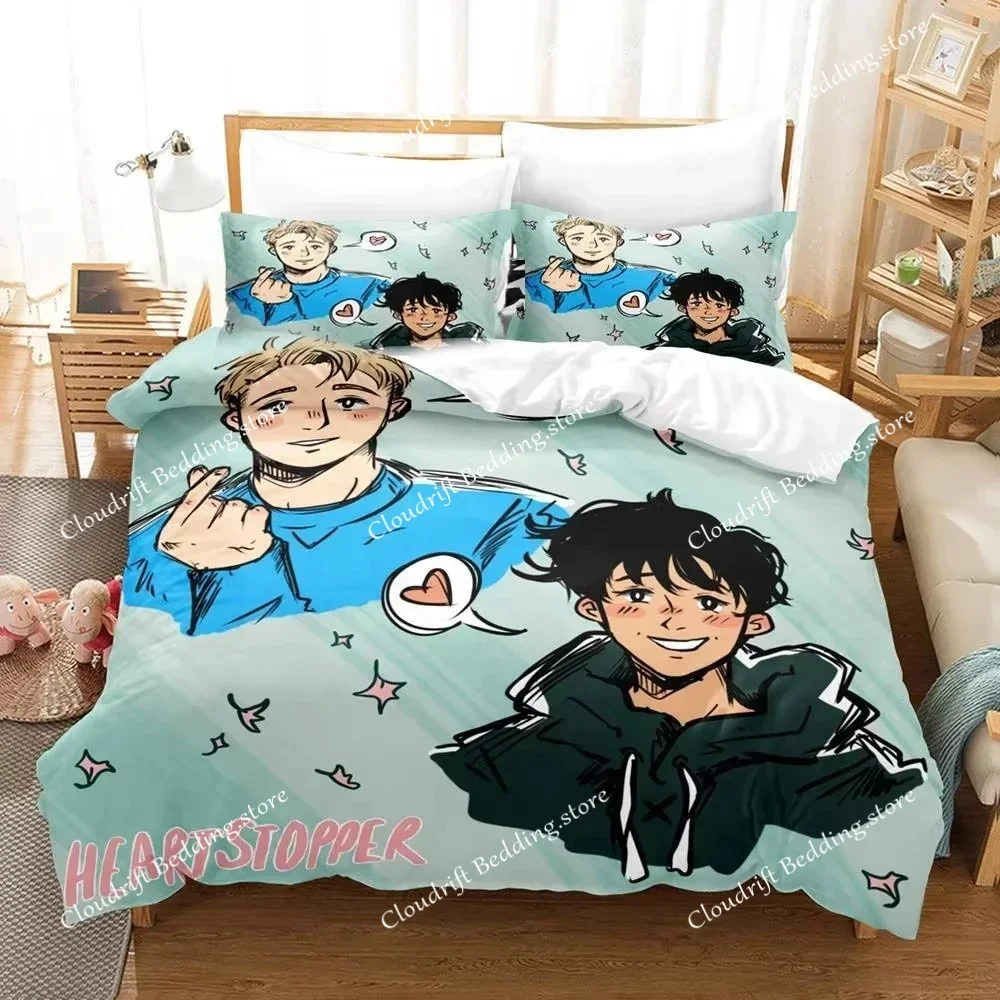 

3D Printed Anime Heartstopper Bedding Set Duvet Cover Bedroom Comforter Covers Single Twin King _Size Quilt Cover Home Textile02