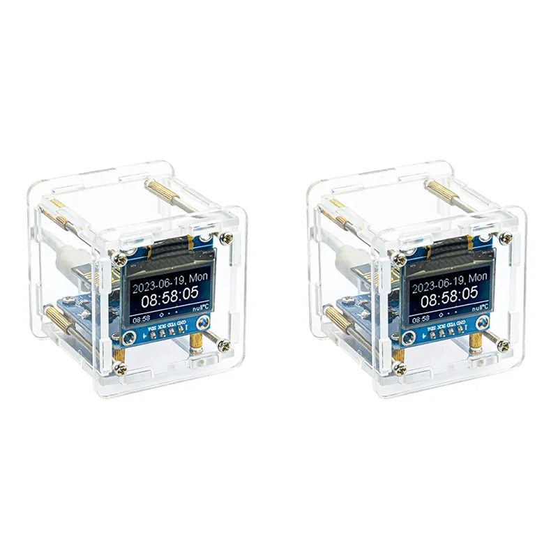 AA60-2X DIY Weather Clock Kit WIFI Module Internet Of Things Time Temperature And Humidity Display Soldering Practice Loose